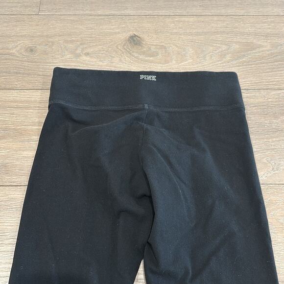 VICTORIAS SECRET PINK Black Cotton High Rise Wide Waistband Leggings Size Medium - Picture 5 of 9
